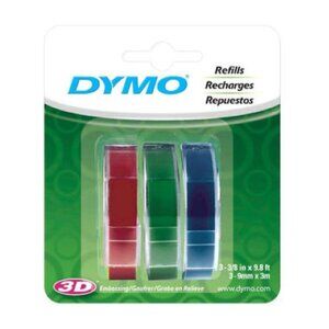NEW! Dymo Red Green Blue Caption Maker Tape Refill 3/8 W in. x 9.8 L ft #1741671